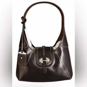 Rare Dooney & Bourke Florentine Hobo Shoulder Bag Espresso Chocolate Brown